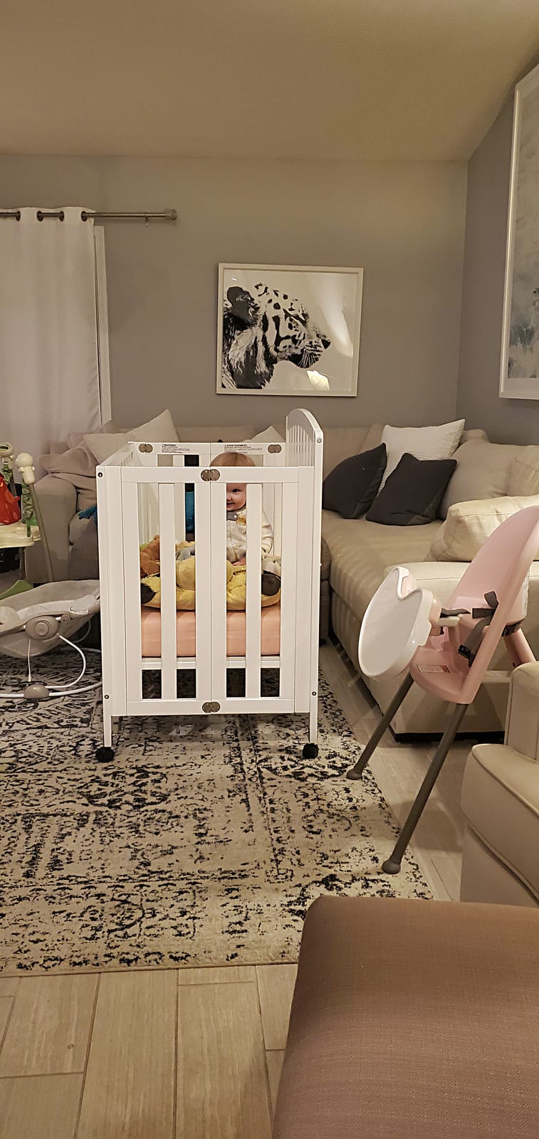 DaVinci Dylan 3-in-1 Convertible Portable Mini Crib, Ebony customer photo 1