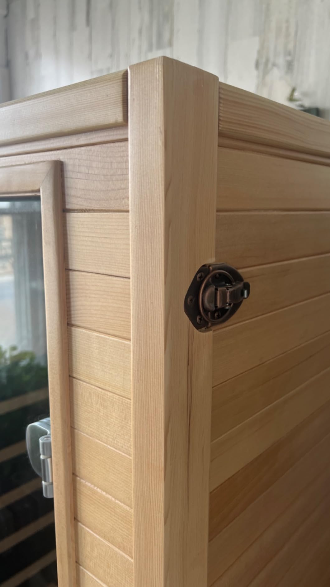 Homsido Infrared Home Sauna Room 1 Person Hemlock Wooden Indoor Dry Sauna,Low EMF 1200W/110V Heaters Panels,LCD Control Panel,10 Minutes Pre-Warm up,Time and Temp Pre-Set,1-Year Aftersale customer photo 1