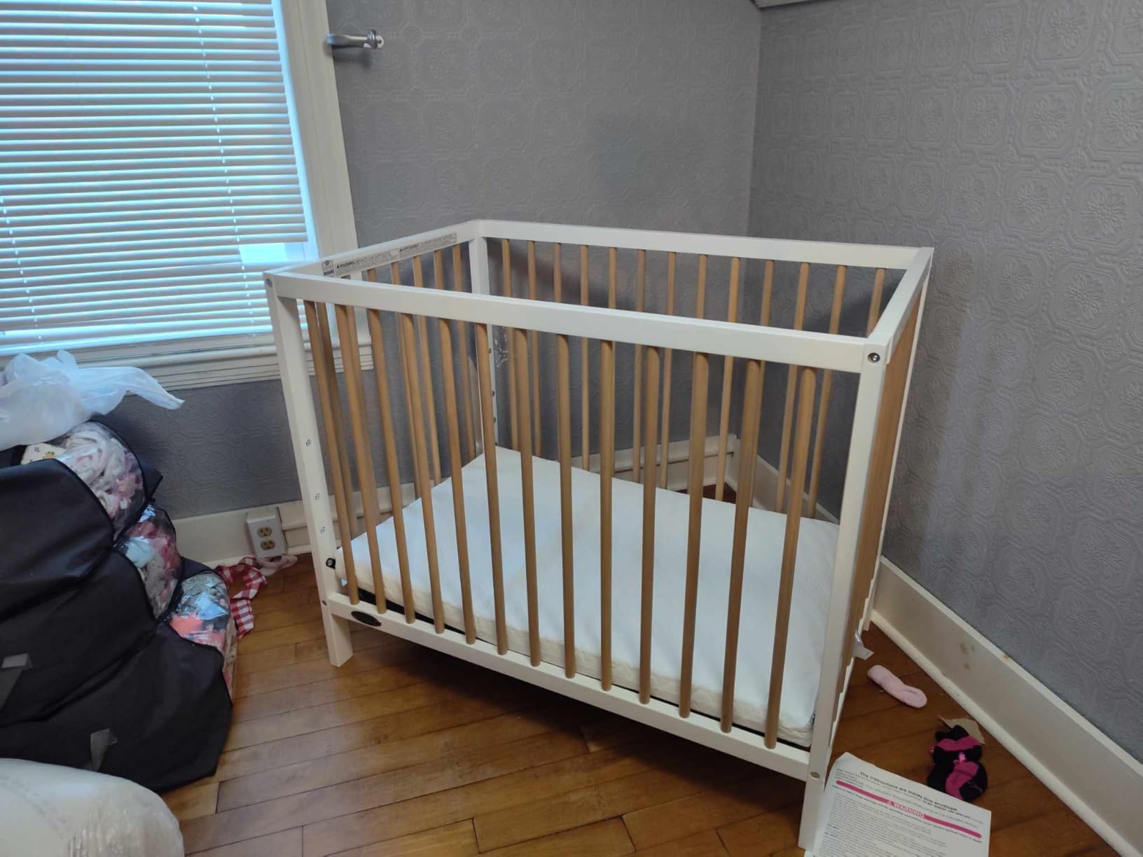 Graco Teddi 4-in-1 Convertible Mini Crib with Bonus Mattress, Driftwood customer photo 1