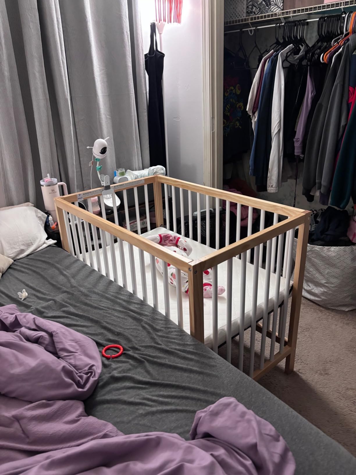 Graco Teddi 4-in-1 Convertible Mini Crib with Bonus Mattress, Driftwood customer photo 2