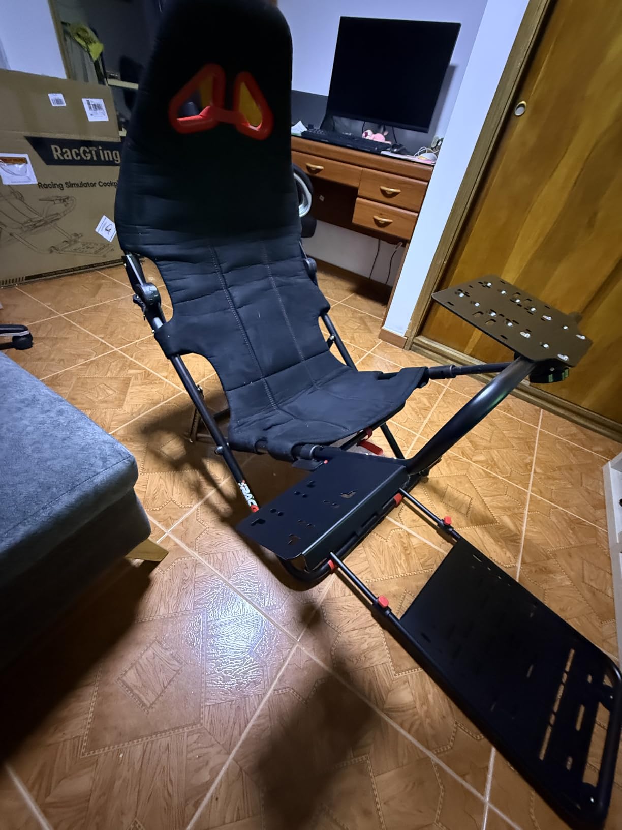 RACGTING Racing Simulator Cockpit for G920 G29 G923, Foldable Racing Simulator for Thrustmaster T248X T248 T300 T150 458 TX PS5 PS4 PC (Black) customer photo 2