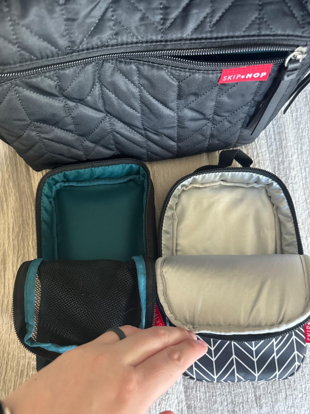 Skip Hop Diaper Bag Backpack: Forma, Multi-Function Baby Travel Bag with Changing Pad & Stroller Attachment, Sage customer photo 2
