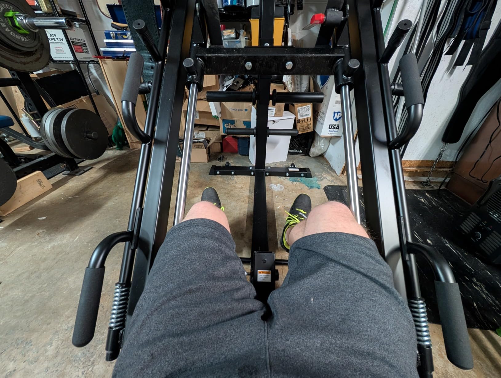 GMWD Leg Press Hack Squat Machine Combo, Leg Exercise Machine with Linear Bearing, 45-Degree Lower Body Special with Weight Storage for Quads, Hamstring, Glutes, Calves, Home Gym Leg Day Equipment customer photo 1