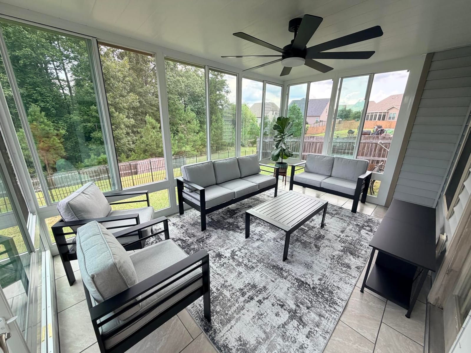 LayinSun Outdoor Aluminum Furniture Set, 4 Pieces Patio Sectional Conversation Chat Sofa Modern Seating Set with Coffee Table customer photo 2