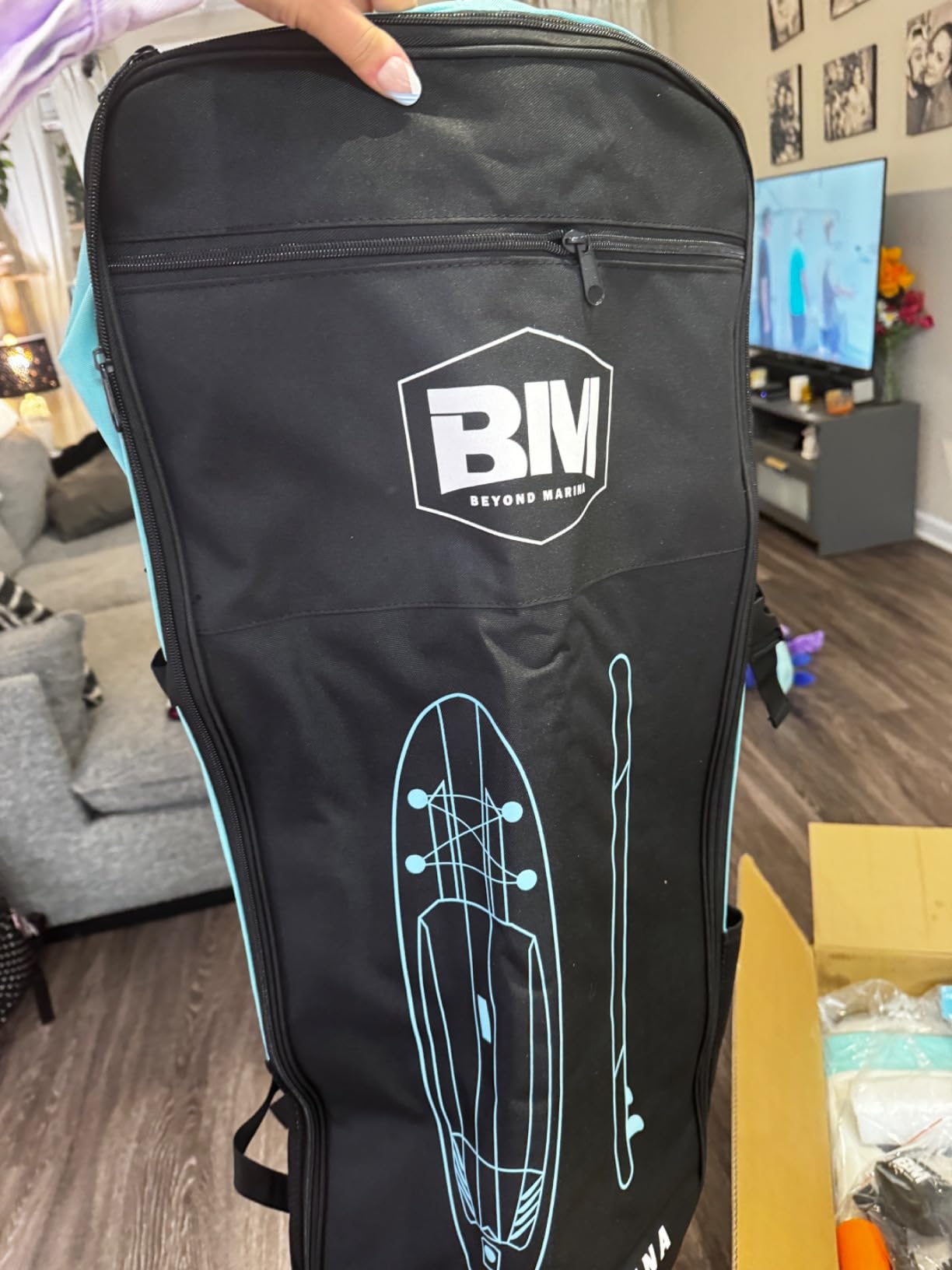 BM Paddle Board Inflatable Stand Up Paddle Board, SUP Paddleboard for Adult, Premium Accessories | Non-Slip EVA Deck & Foam Handles, Camera Mount, Double Action Pump, 85L Travel Backpack customer photo 1