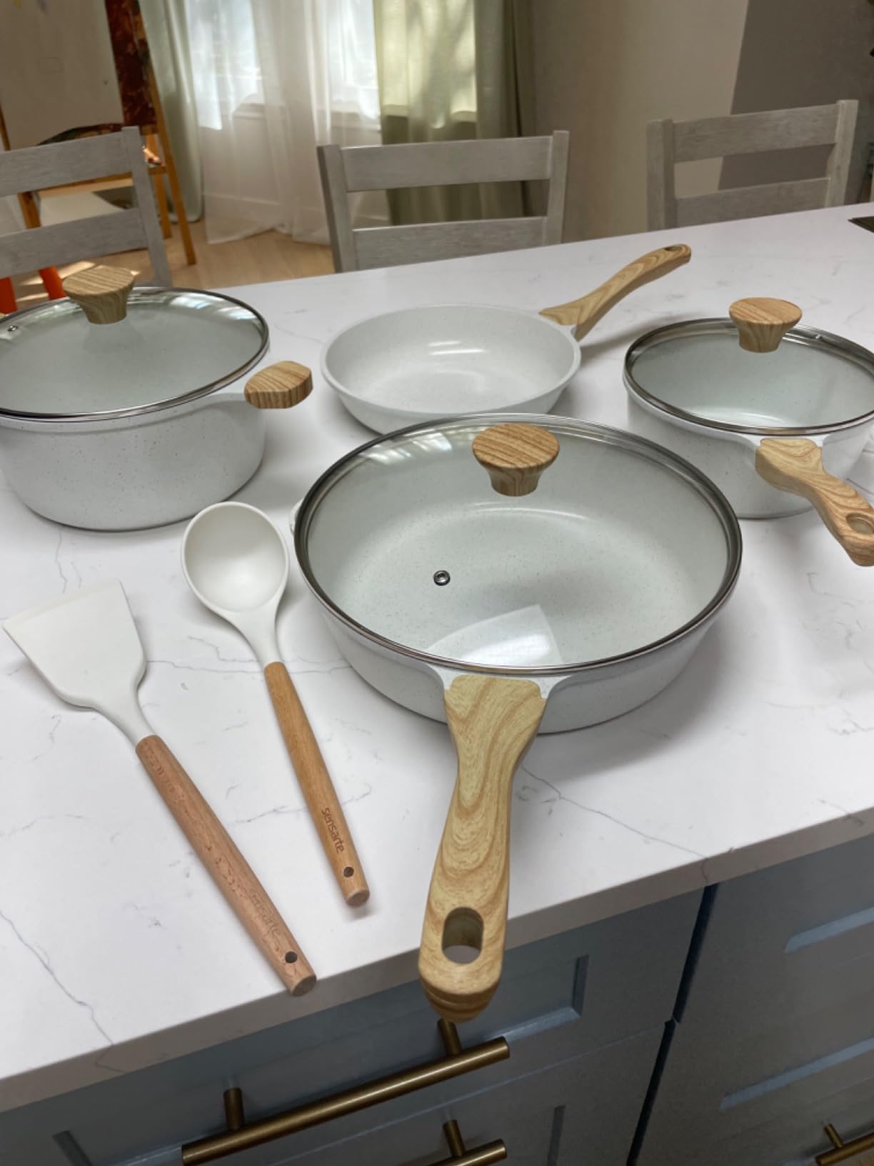 SENSARTE Nonstick Ceramic Cookware Set, 13-pcs Non-toxic Pots and Pans Set customer photo 1