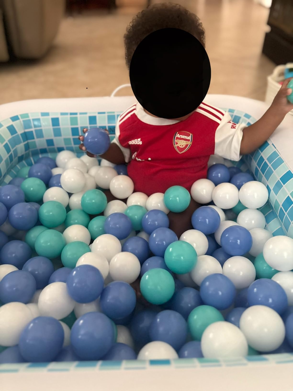 3-in-1 Premium Inflatable Kiddie Pool, Ball Pit & Tanning Pool, Soft Cushioned Floor, Handles, Drain, Shallow Rectangular Blow Up Swimming Pool for Kids, Small Backyard Tanning Pool - 65