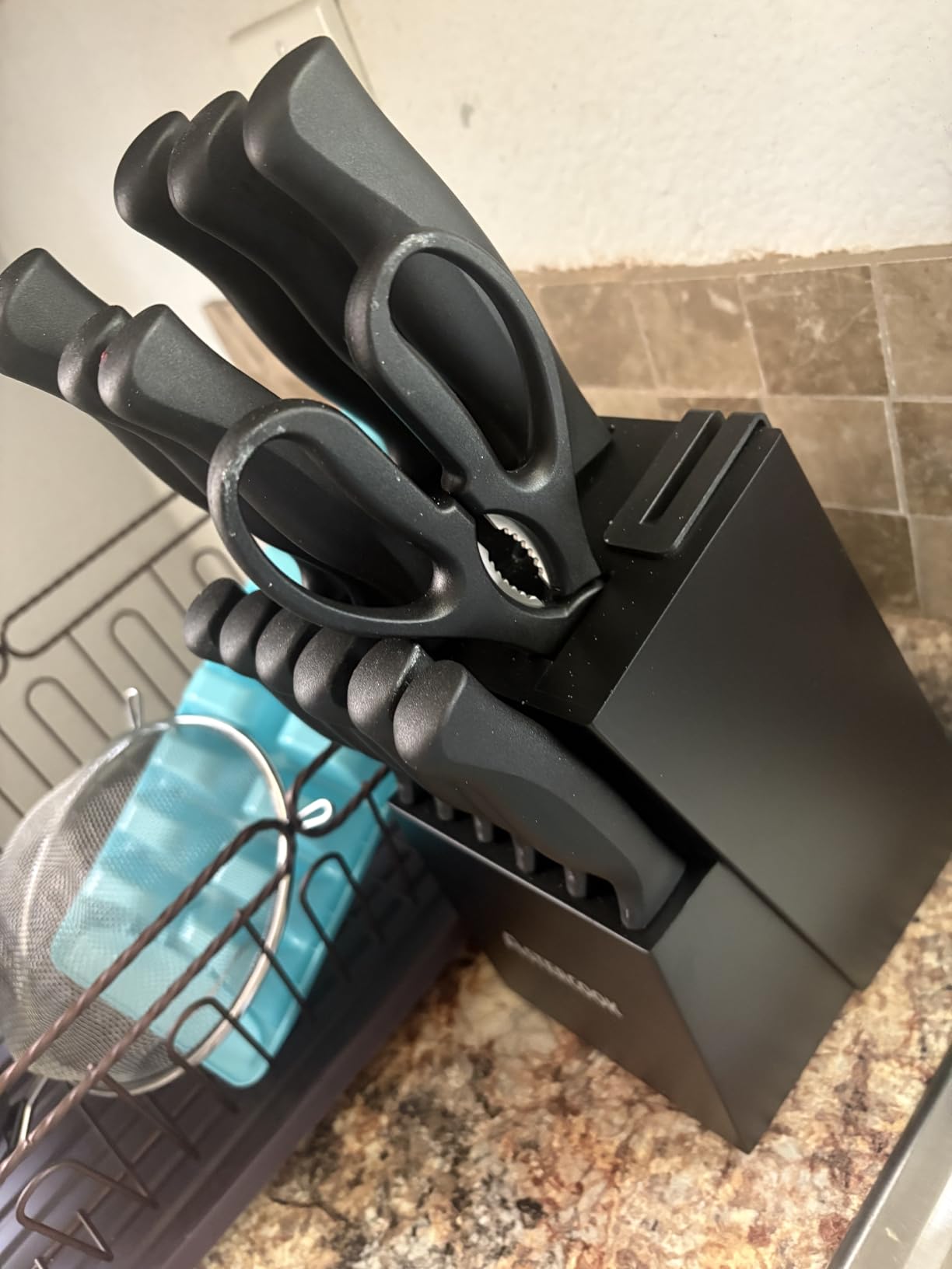Astercook Knife Set for Kitchen with Block and Sharpener 15pcs German customer photo 2