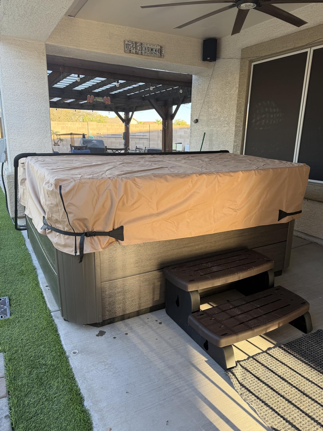 iBirdie Outdoor Waterproof Hot Tub SPA Cover 85 x 85 inch 7 x 7 ft customer photo 2