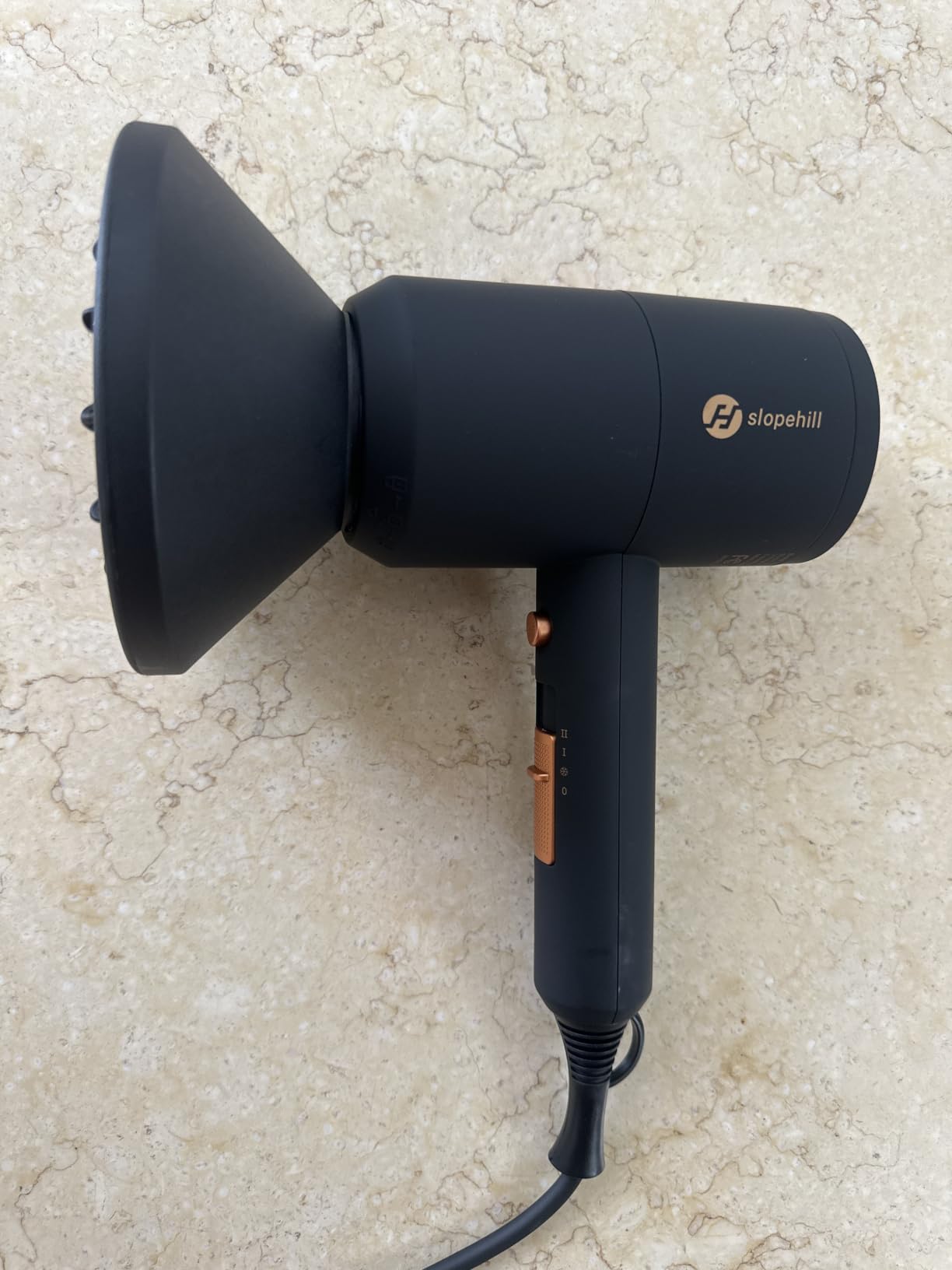 slopehill Professional Ionic Hair Dryer, Powerful 1800W Fast Drying Low Noise Blow Dryer with 2 Concentrator Nozzle 1 Diffuser Attachments for Home Salon Travel (Black) customer photo 1