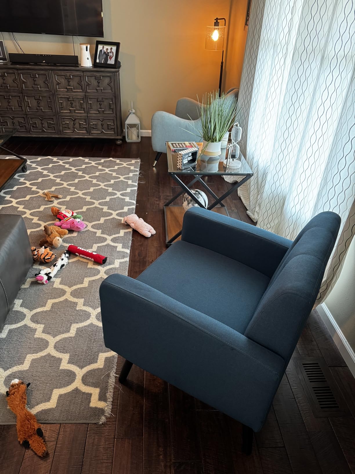 Yaheetech Mid Century Accent Chairs Set of 2 Living Room Chairs Retro Brown customer photo 2