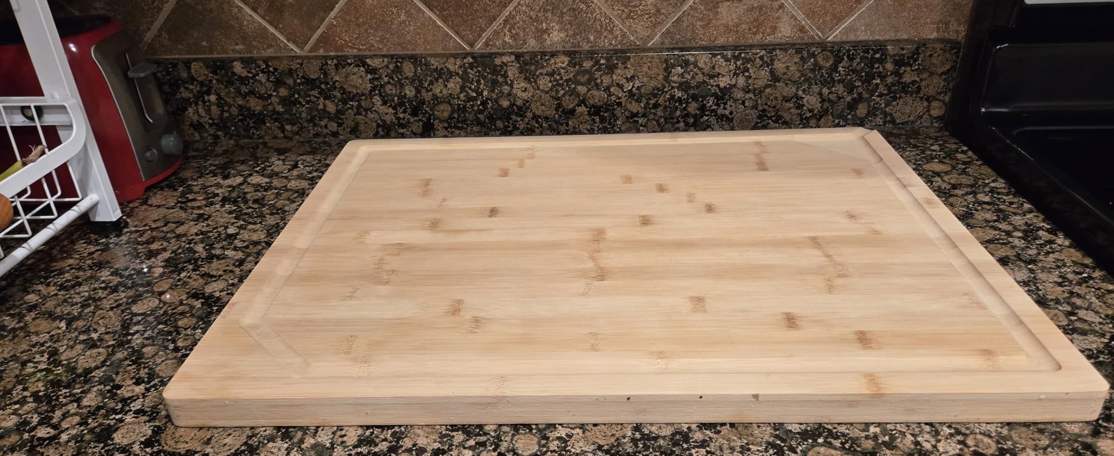 36 x 24 Extra Large Bamboo Cutting Board for Kitchen, Cutting Board Stove Top Cover with Handle, Butcher Block Chopping Board with Juice Groove, Large Charcuterie Board Over the Sink customer photo 2