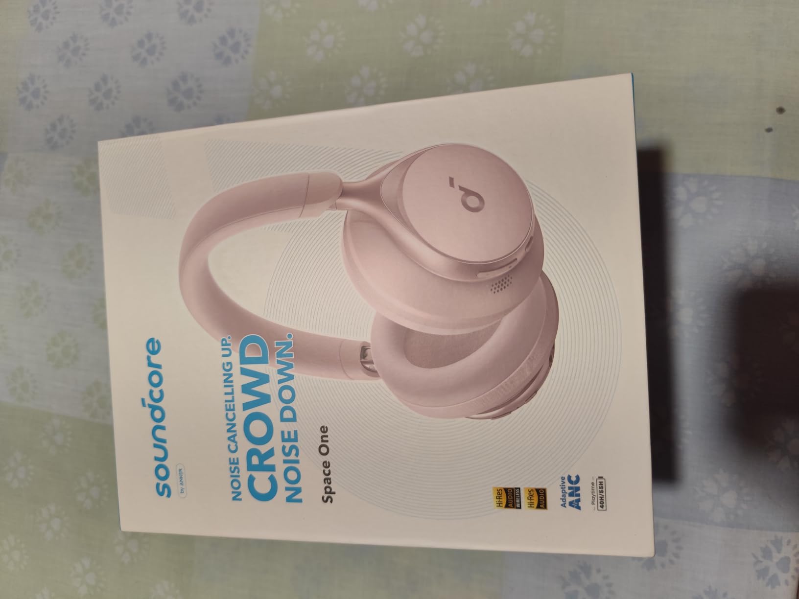 Soundcore Anker Space One ANC Over-Ear Headphones, Voice Reduction | Active Noise Cancelling, Comfortable Fit, Bluetooth, 40H ANC Playtime, App Control, LDAC Hi-Res, 3 Mics with AI, Travel-Ready customer photo 1