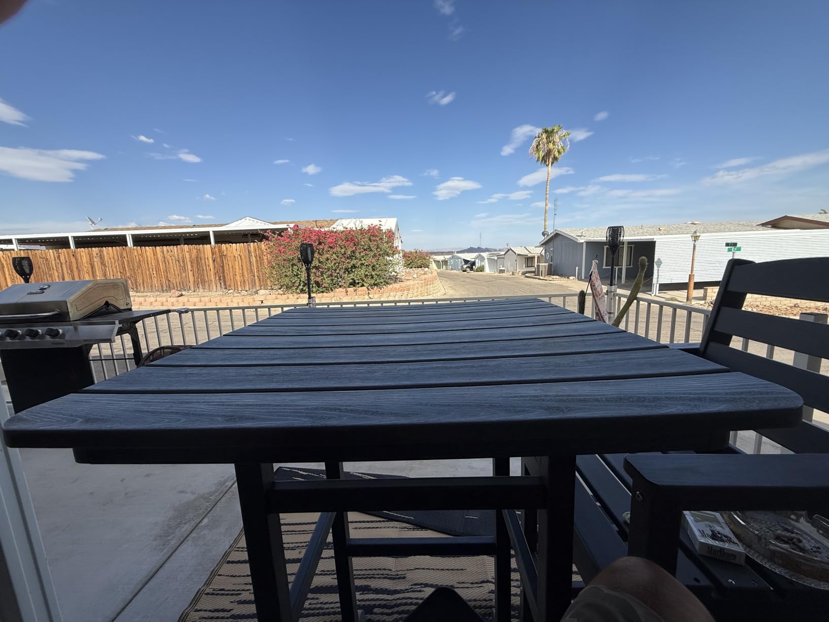 SERWALL 3 Pcs HDPE Bar Height Adirondack Chairs and Bar Table Set, Grey customer photo 2