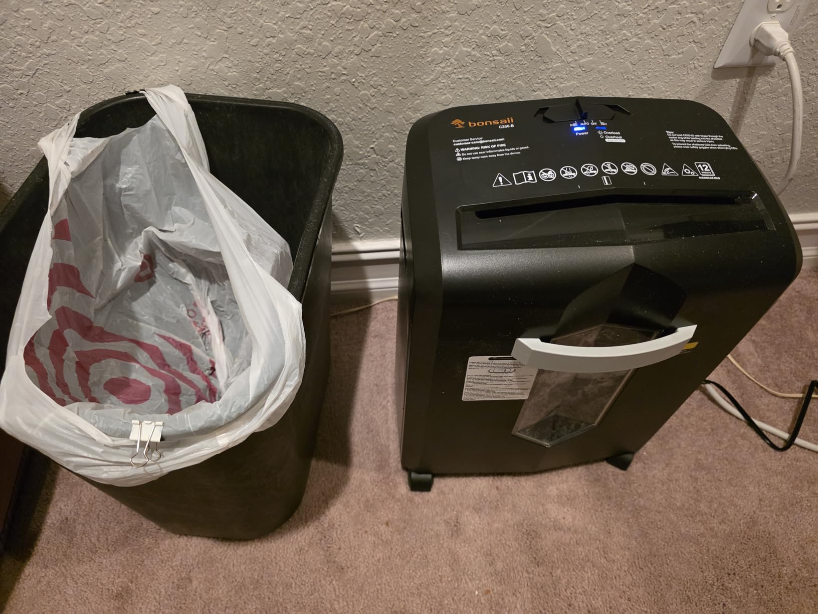 Bonsaii 12-Sheet Micro Cut Heavy Duty Paper Shredder for Home Office | Jam-Proof System, P-4 Security Level, Shreds CD/Cards/Staples, 4.2Gal Pullout Bin with Casters, Quiet Shredder C266-B customer photo 1