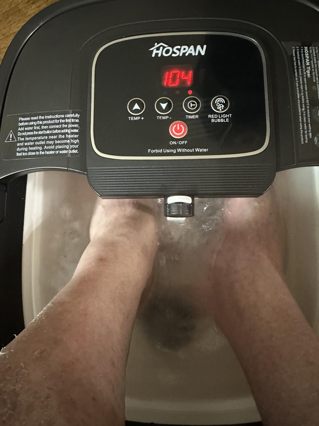 HOSPAN Collapsible Foot Spa, Foot Bath Massager with Heat, Bubble & Massage customer photo 1