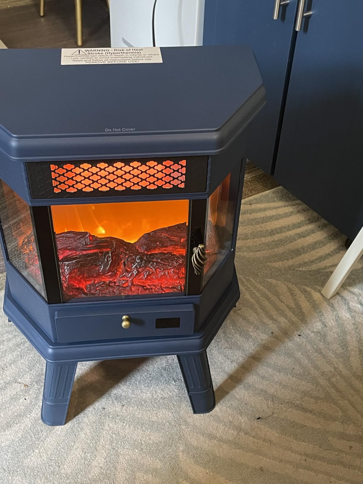 Electric Fireplace Heater 22 in Freestanding Fireplace Stove Infrared Fireplace RealSmart with 3D Flame Effect Remote Control, Timer, Overheating Protection Heater for Indoor Use Black customer photo 1