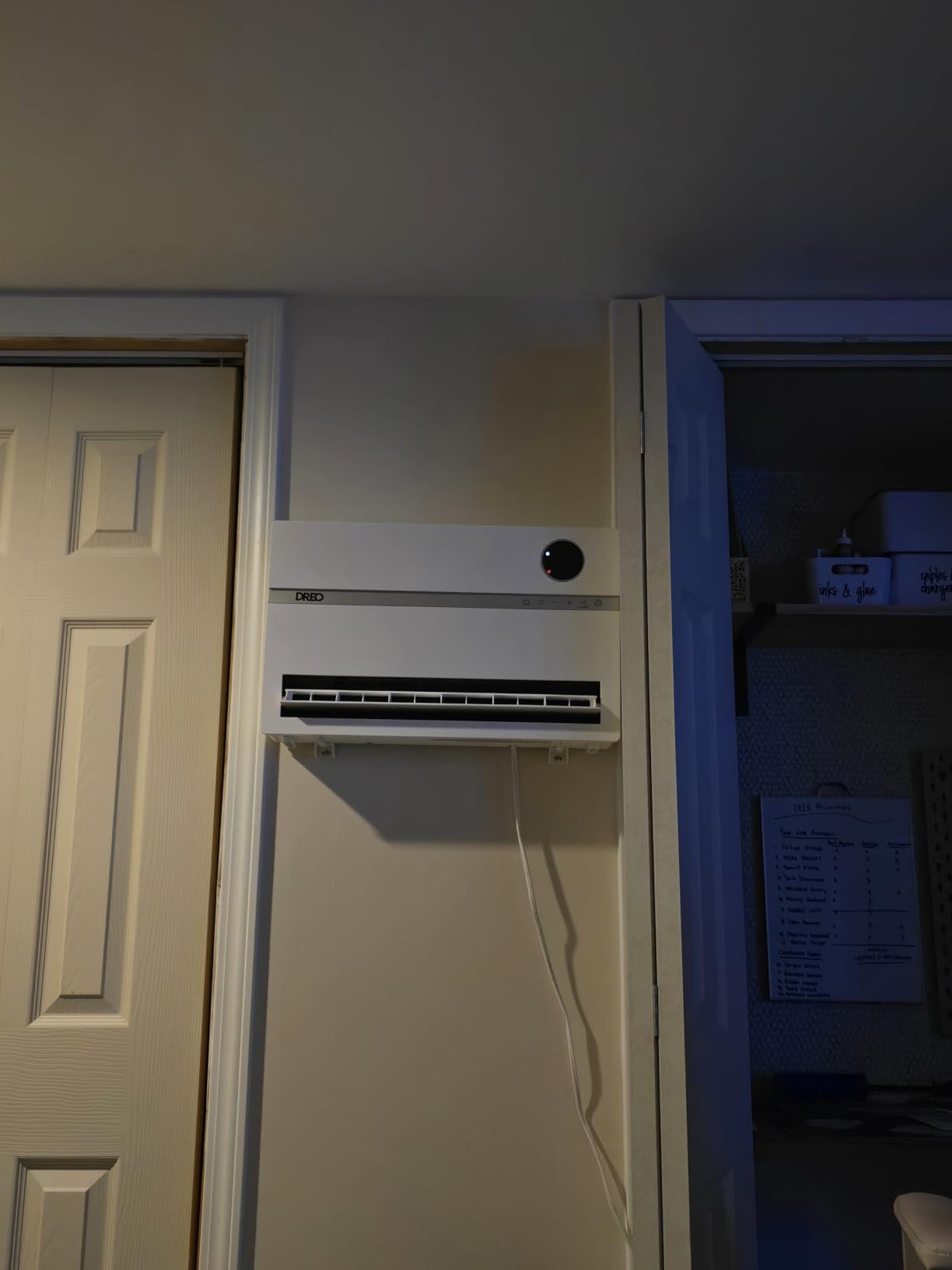 DREO Smart Wall Heater, 1500W Space Heater for Bedroom, White, Standard customer photo 1