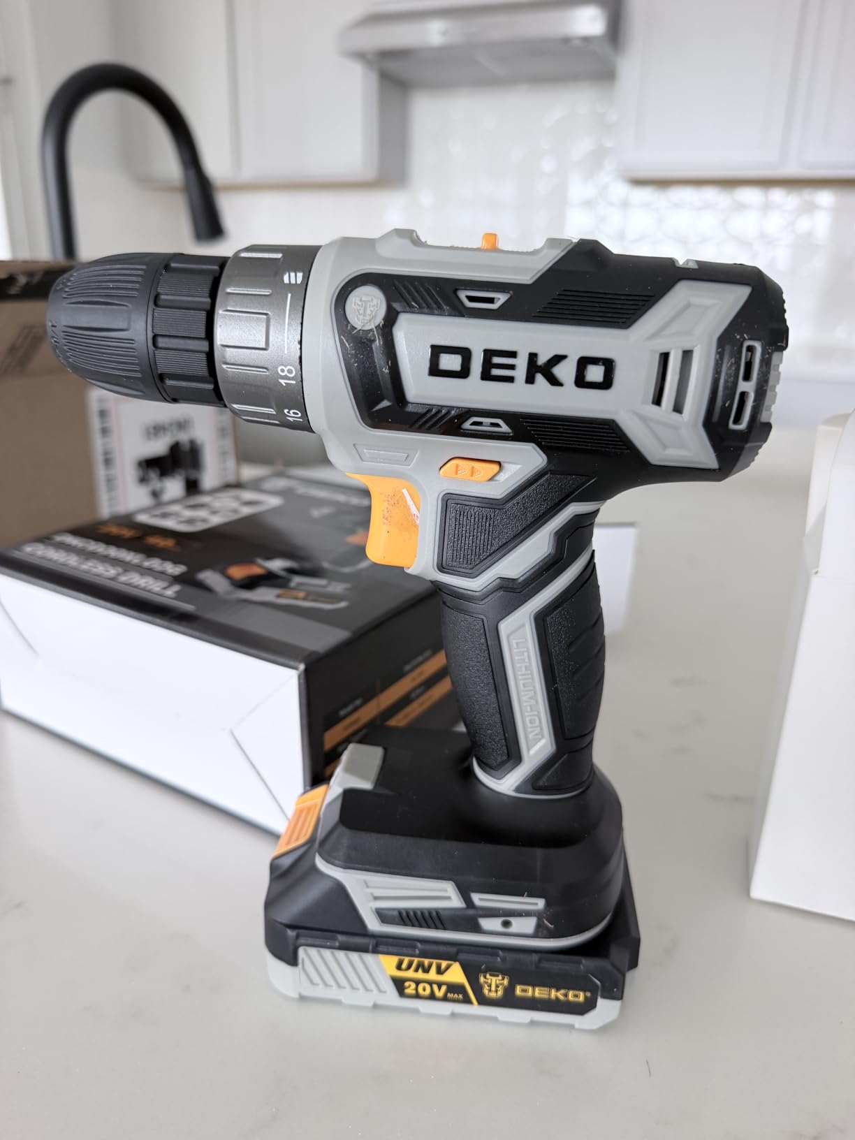 Power Drill Cordless: DEKOPRO Cordless Drill 20V Electric Power Drills Set Tool Drills Cord-less Set with Battery and Charger customer photo 1
