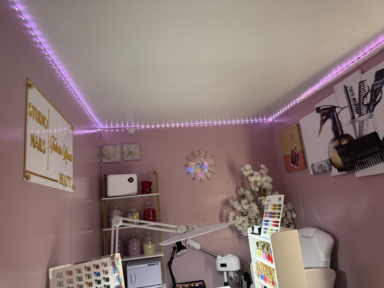QZYL LED Lights for Bedroom, 25FT RGB LED Strip Lights with 44 Keys IR Remote, Smart LED Light Strip with Adhesive Backing Adjustable Brightness App Control for Bedroom Party Decoration customer photo 1