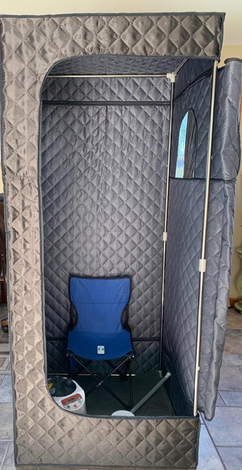 X-Vcak Upgraded Portable Sauna for Home，Relaxation, Steam Sauna for Home with Steamer, Remote Control, Folding Chair, 9 Levels customer photo 1