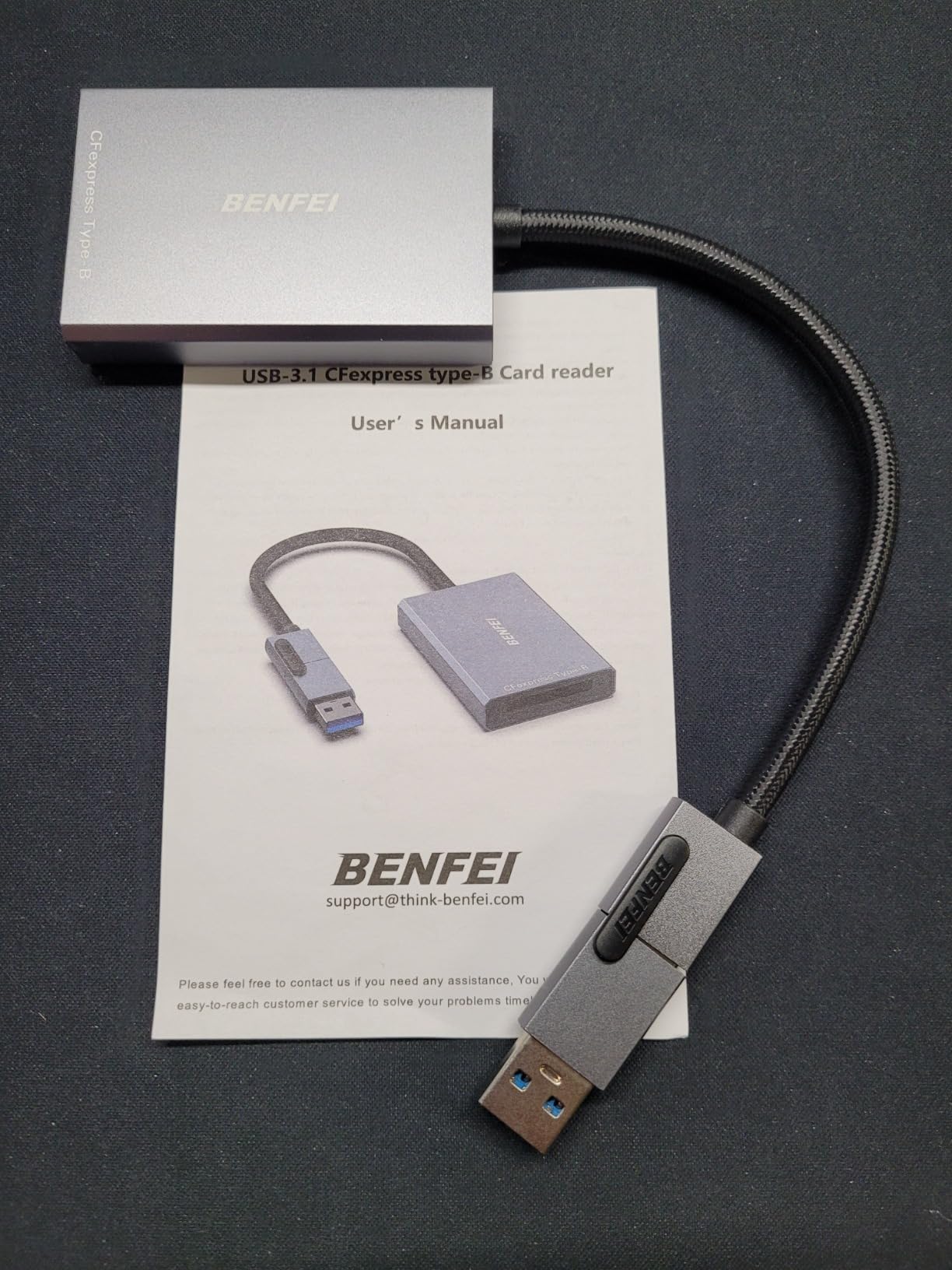 BENFEI CFexpress Type B Card Reader with USB 3.2 (Gen 2) 10Gbps, USB-C&USB-A 2-in-1 Type B CFexpress Adapter, Compatible with Windows/Mac/Linux/Android(Not for XQD Card) customer photo 1