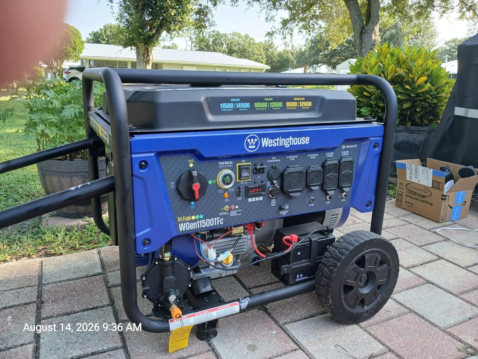 Westinghouse 14500 Peak Watt Tri-Fuel Home Backup Portable Generator, Remote Electric Start, Transfer Switch Ready, Gas, Propane, and Natural Gas Powered customer photo 2