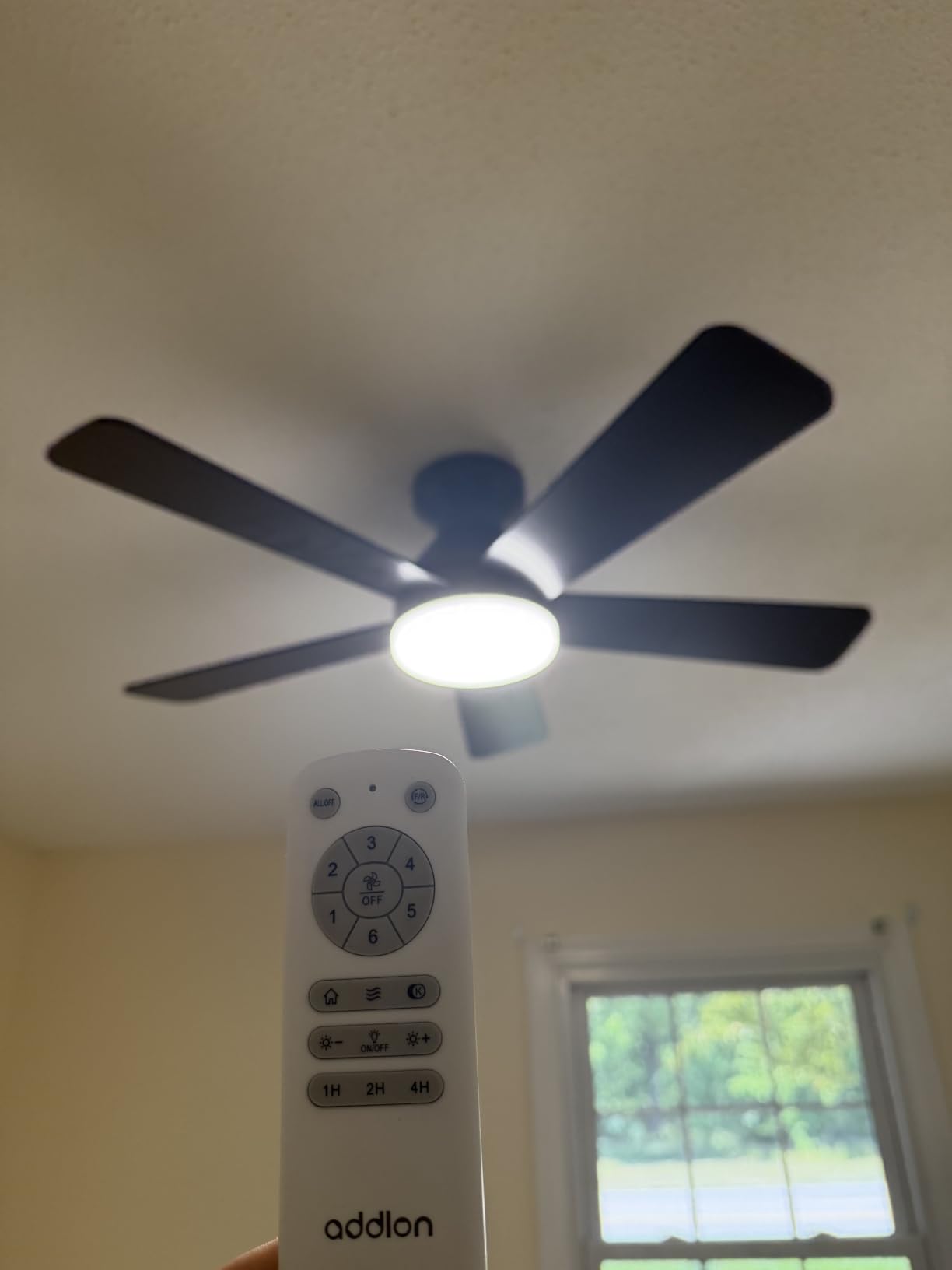 addlon 42 Inch Black Low Profile Ceiling Fans with Lights and Remote | Flush mount, 3-color dimmable light, quiet reversible DC motor, easy install, memory, timer, bedroom, covered outdoor areas customer photo 1