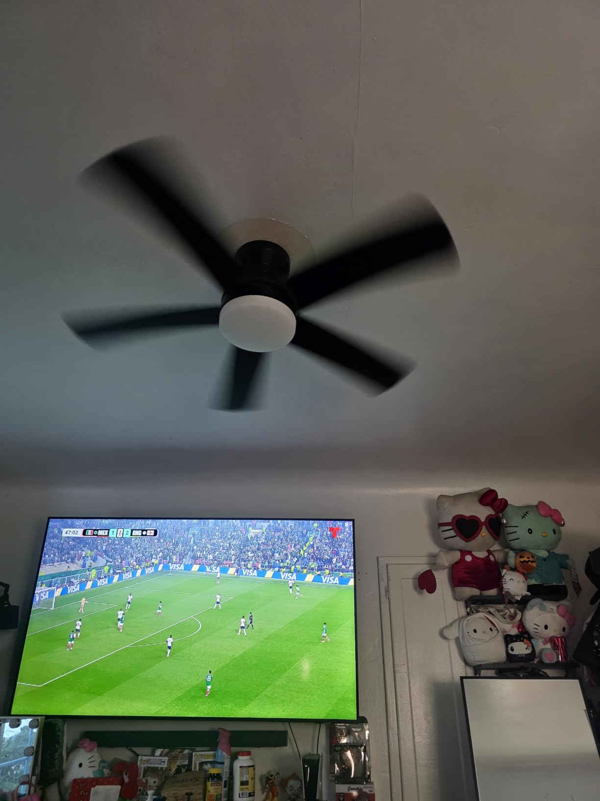addlon 42 Inch Black Low Profile Ceiling Fans with Lights and Remote | Flush mount, 3-color dimmable light, quiet reversible DC motor, easy install, memory, timer, bedroom, covered outdoor areas customer photo 2