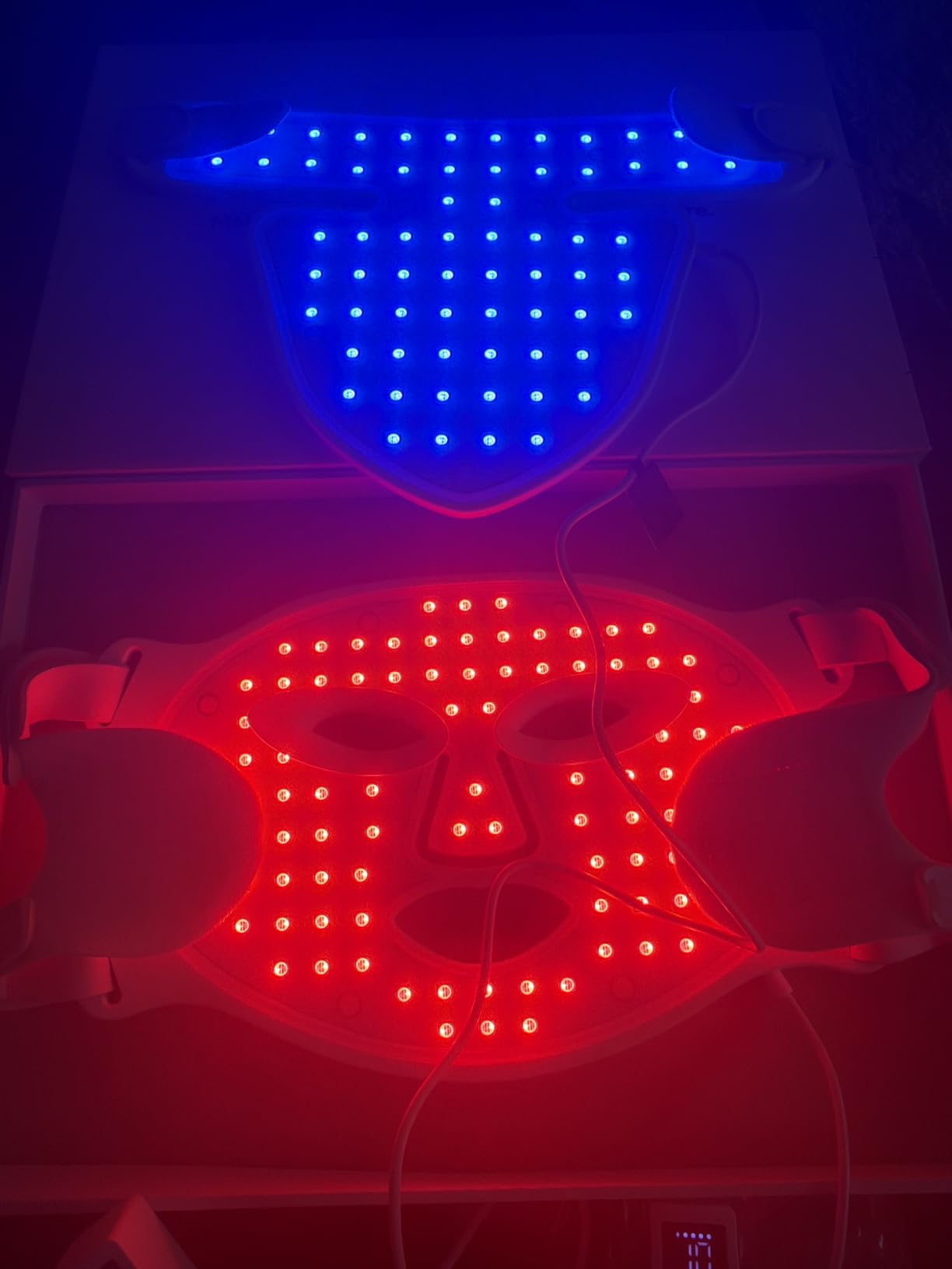 MEGELIN Led Red Light Therapy Face & Neck Mask, 7 Colors Led Light Therapy Facial Mask, Infrared Red Light Therapy Mask, Infrared Light Skin Rejuvenation(White) customer photo 2