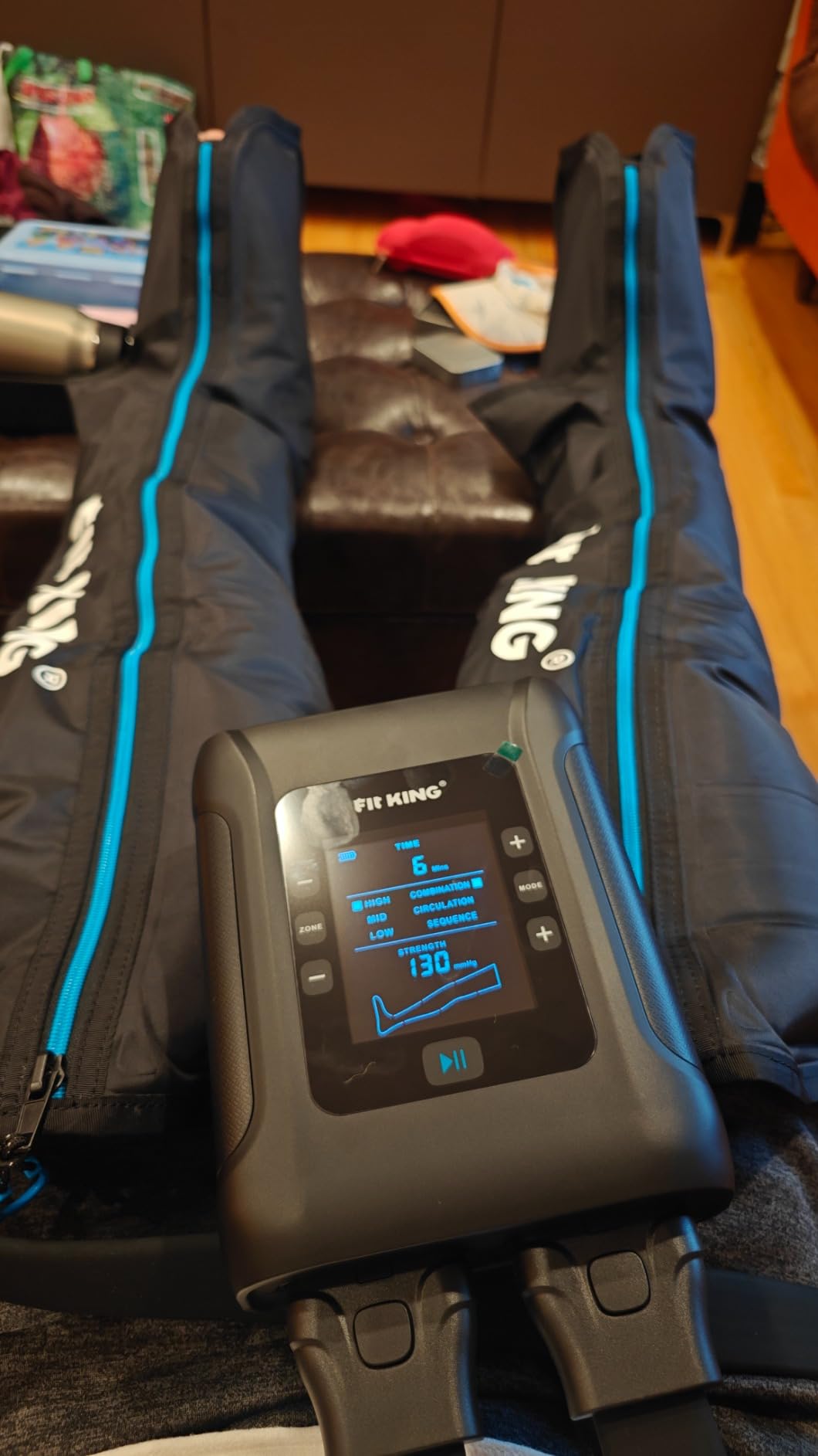 FIT KING Professional Air Compression Leg Recovery System, Cordless Rechargeable Leg Compression Massager Boots for Fast Recovery & Improved Circulation, Compression Boot for Athletes (Medium) customer photo 1
