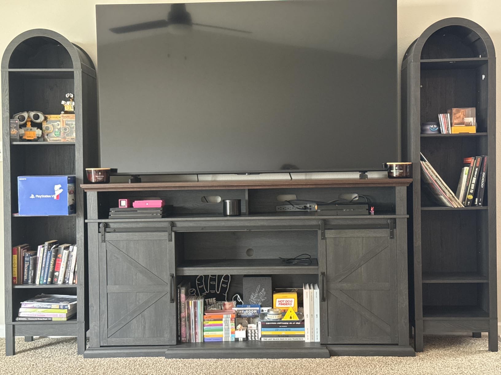 IFGET Farmhouse 80/75 inch TV Stand, 37.4