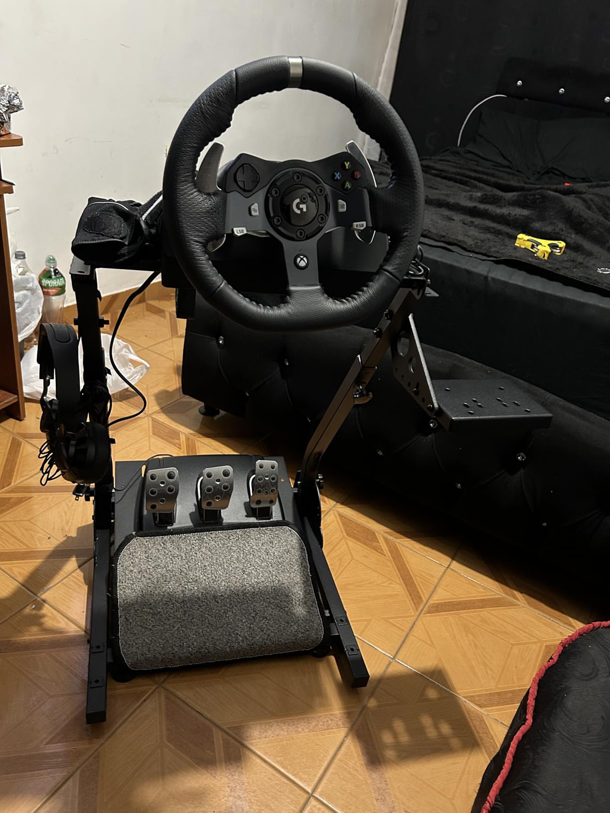 Grefinity Racing Wheel Stand, Height Adjustable Steering Wheel Stand | Racing Simulator Cockpit for Logitech G920 G29 G923 G27 G25, Thrustmaster T300RS TX F458 T500RS T150 Xbox PS4 PS5 PC customer photo 1