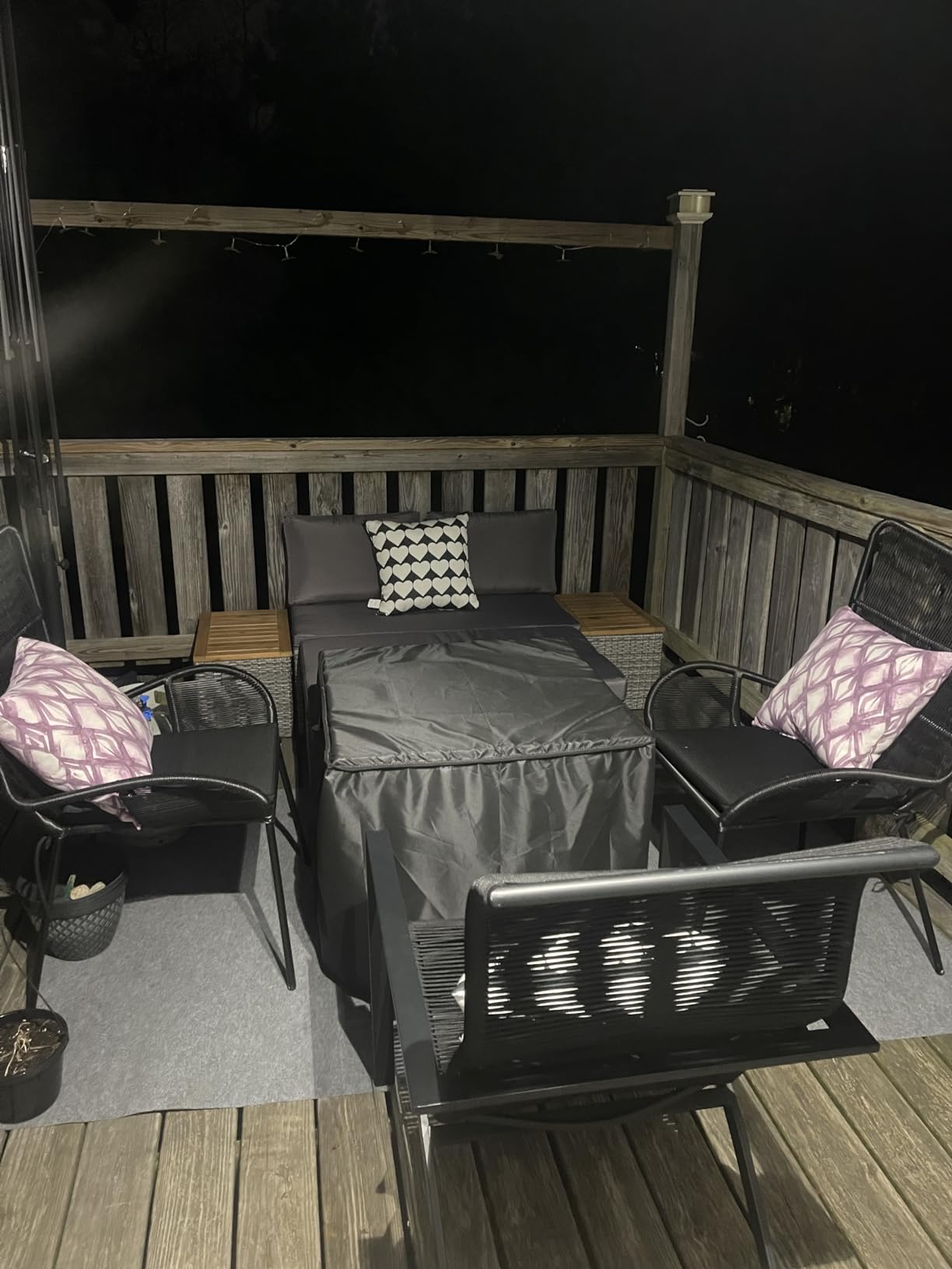 Flamaker Outdoor Rattan Daybed with 2 Side Tables, Wicker Patio Sofa customer photo 2