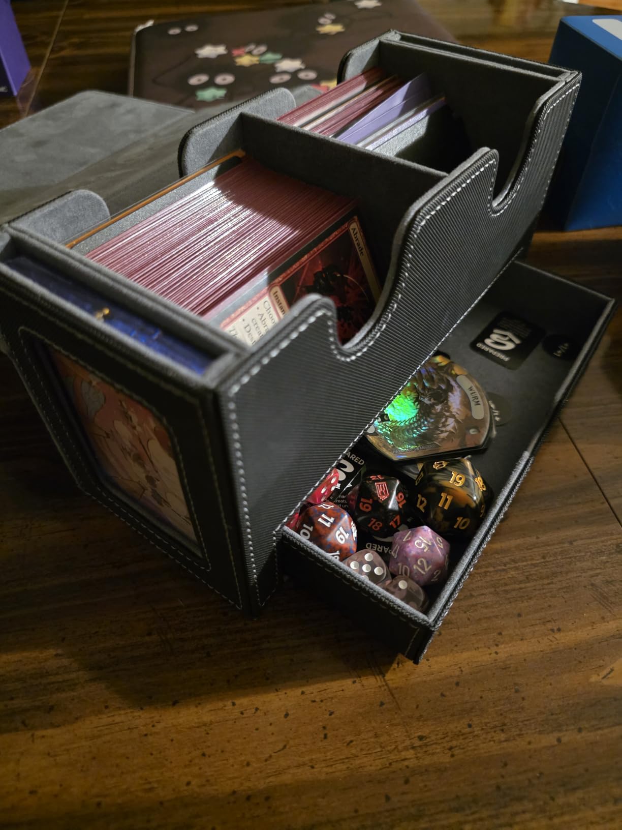 UAONO 3-in-1 MTG Commander Deck Box, Black Gray customer photo 2