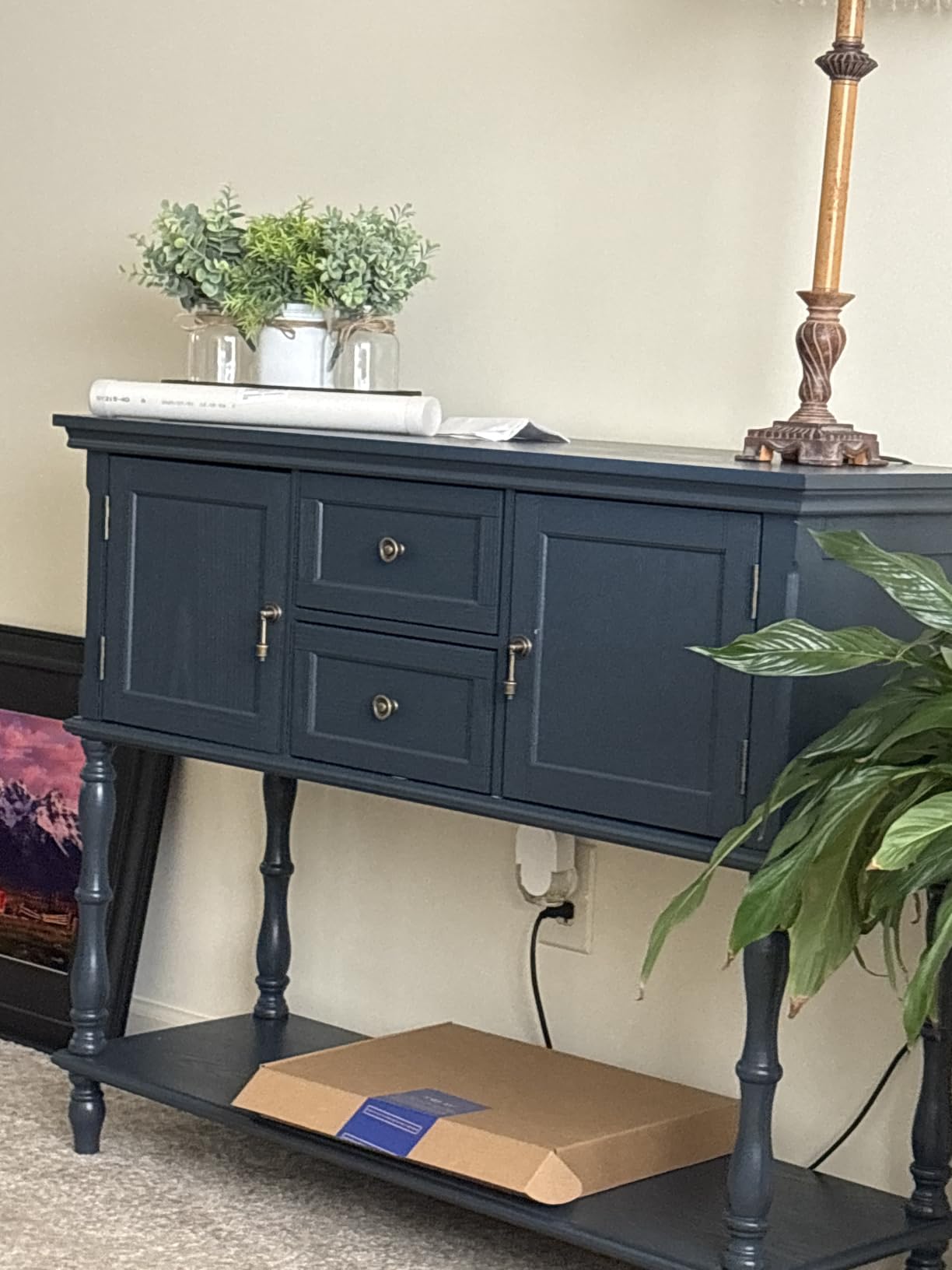 ARTPOWER Console Table with 2 Drawers, Retro Entryway Table with 2 Door customer photo 1