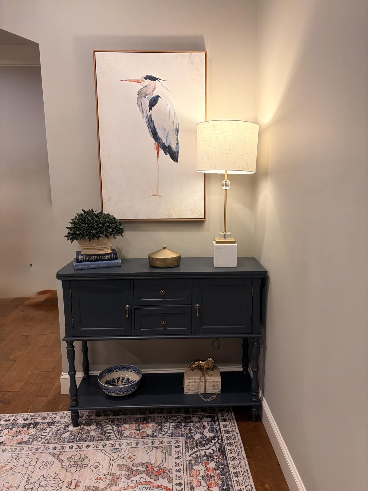 ARTPOWER Console Table with 2 Drawers, Retro Entryway Table with 2 Door customer photo 2