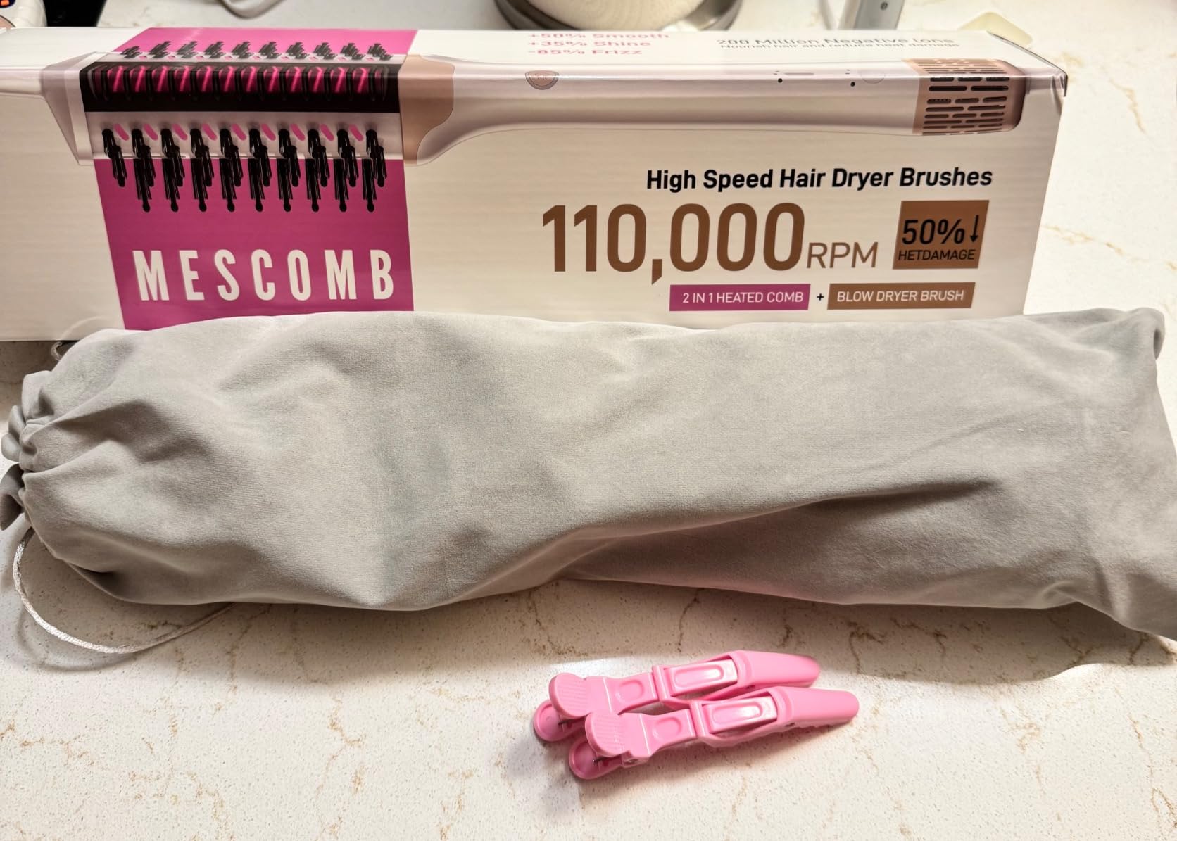 MESCOMB 5 in 1 Hot Air Styler Wrap for Fast Drying, Straightening,Curling customer photo 2