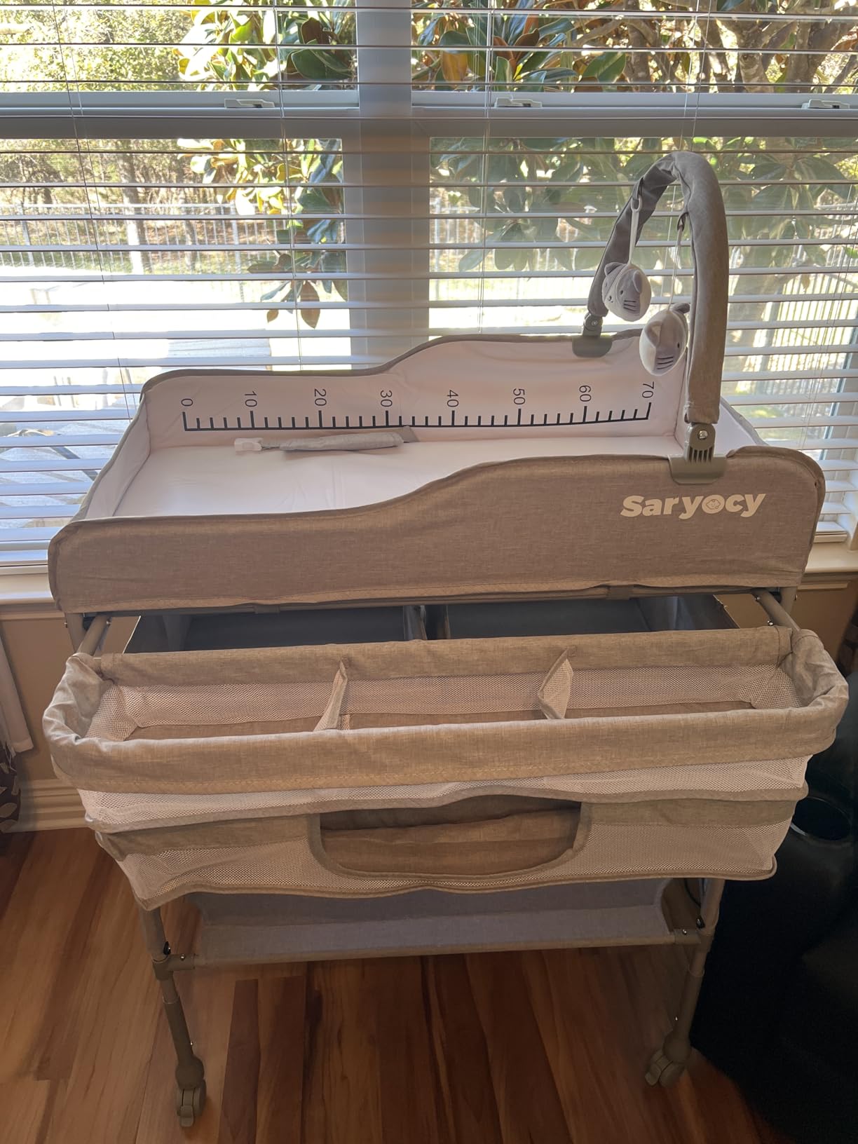 Baby Changing Table with Storage, Adjustable Height Nursery Table customer photo 2