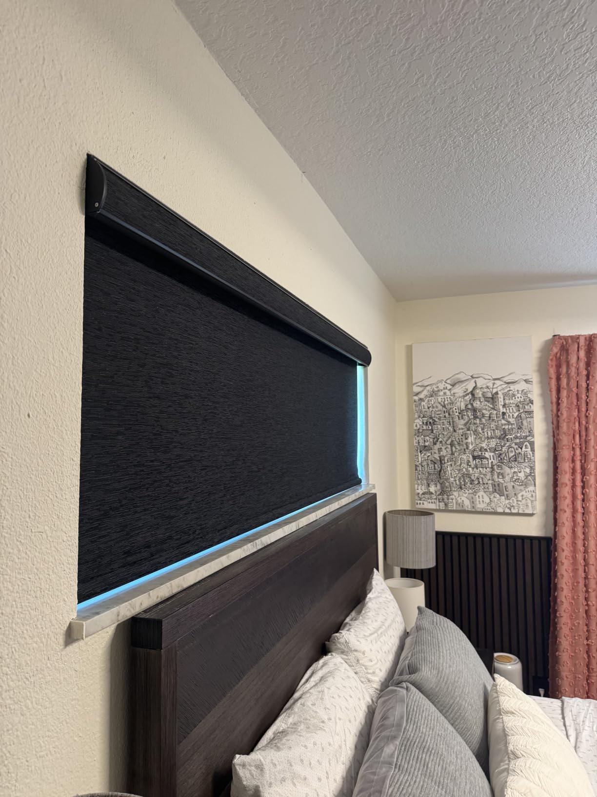 Kincmo Motorized Blinds with Remote, APP, Voice Control - 100% Blackout | Custom Motorized Roller Shades for Windows Doors, Ultra Quiet Smat Electric Blinds Work with Apple Homekit, Alexa, Google... customer photo 1