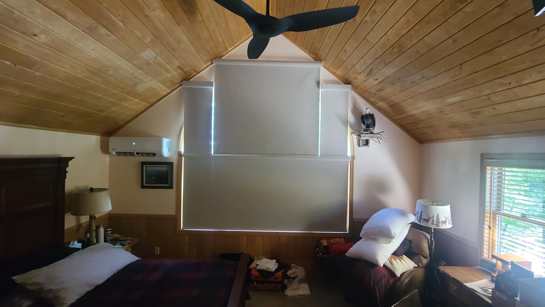 Kincmo Motorized Blinds with Remote, APP, Voice Control - 100% Blackout | Custom Motorized Roller Shades for Windows Doors, Ultra Quiet Smat Electric Blinds Work with Apple Homekit, Alexa, Google... customer photo 2