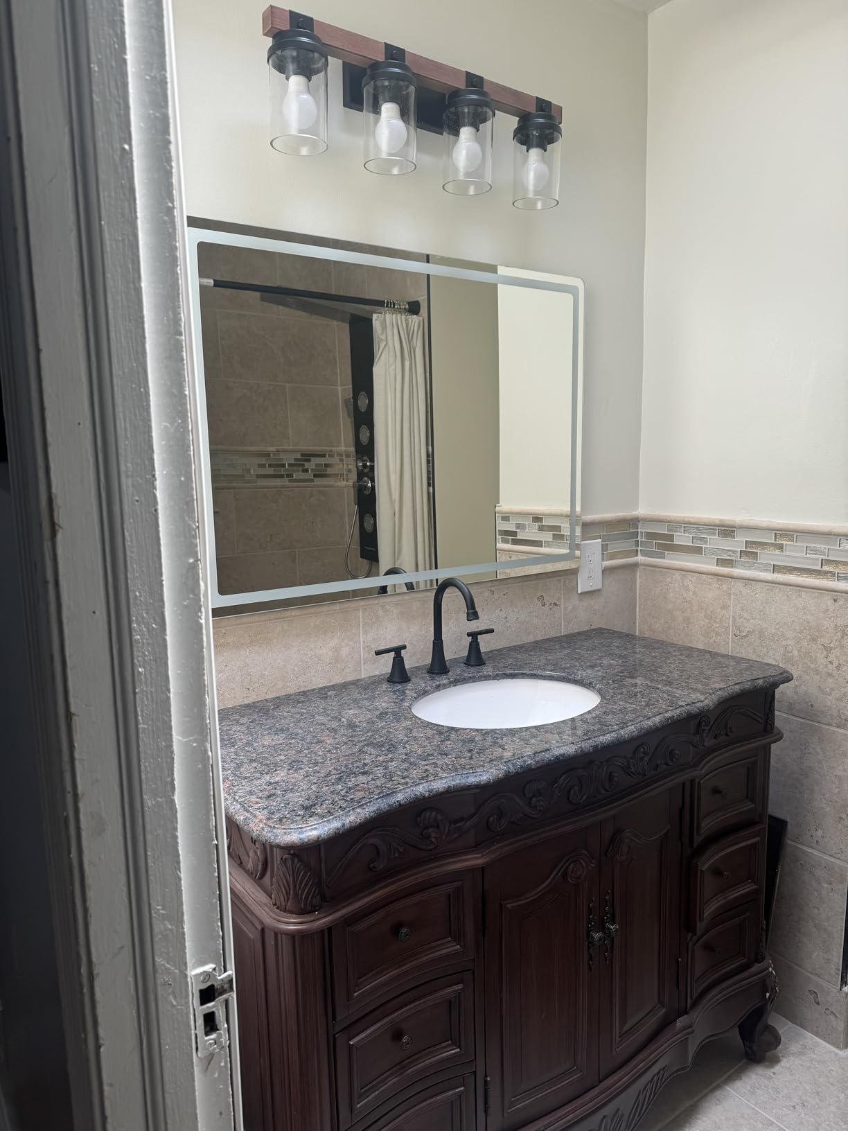SBAGNO 36x60 LED-Bathroom-Mirror-with-Bluetooth, Dimmable-Lighted-Bathroom-Vanity-Mirror-with-3-Colors,Backlit + Front Lit, Memory Function, Anti-Fog, Tempered Glass, Horizontal/Vertical customer photo 1