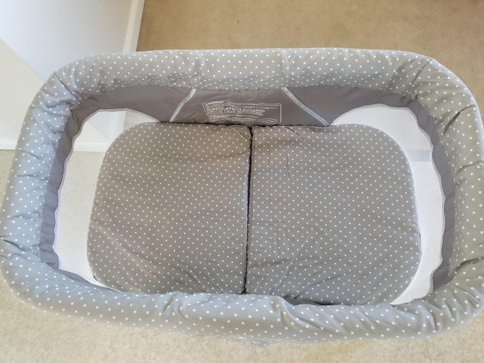 Dream On Me Calypso Bedside Bassinet, Foldable Portable Crib - Gray customer photo 2