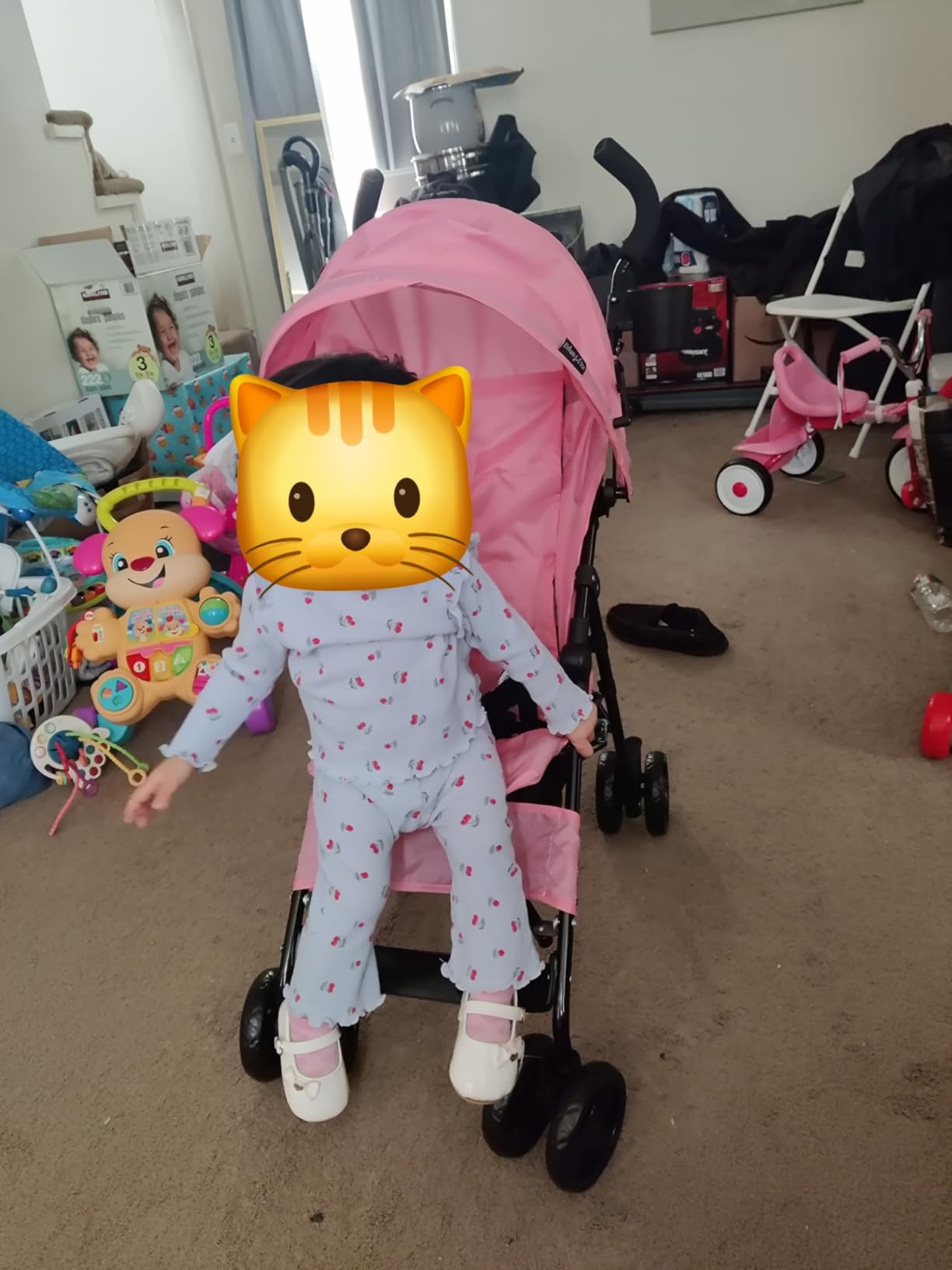 Dream On Me Rover Convenience Baby Stroller – Lightweight & Compact Travel Umbrella Stroller, Quick One-Hand Fold, Lockable Rear Wheels, Adjustable Canopy, 3-Point Safety Harness & Cup Holder - Black customer photo 2