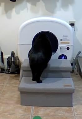 Cumrige Automatic Litter Box,Safety Sensor,App Control,95L Large Capacity | Detachable waste trays ,Self cleaning litter box for Multiple Cats,Safety Protection, 2 Roll Garbage Bags,White & Grey customer photo 2