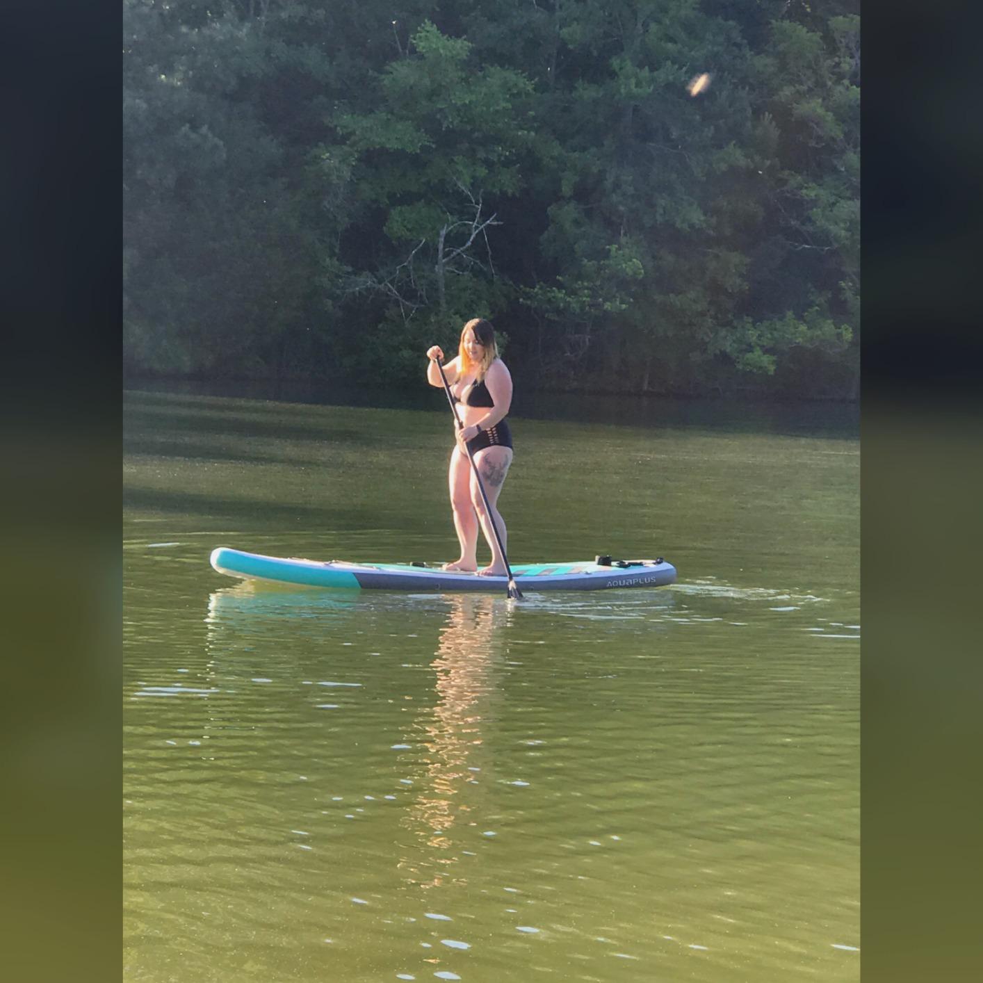 Aqua Plus 6inches Thick Inflatable SUP for All Skill Levels Stand Up Paddle Board,Paddle,Pump,ISUP Travel Backpack, Leash,Shoulder Strap,Youth,Adult Inflatable Paddle Board customer photo 1