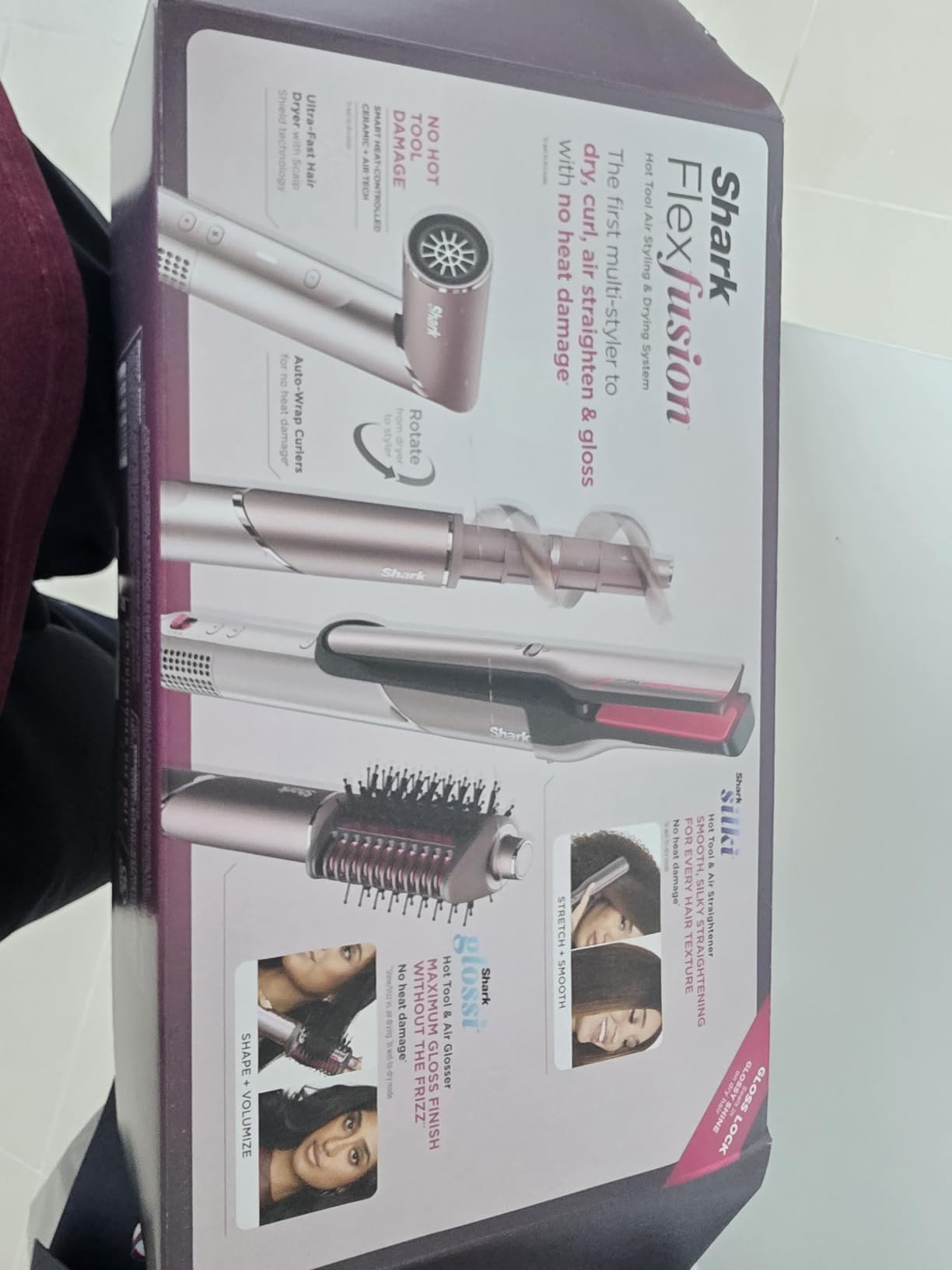 Shark FlexFusion Ceramic Air Styler, Straightener+Curler, Blush, HD641S customer photo 1