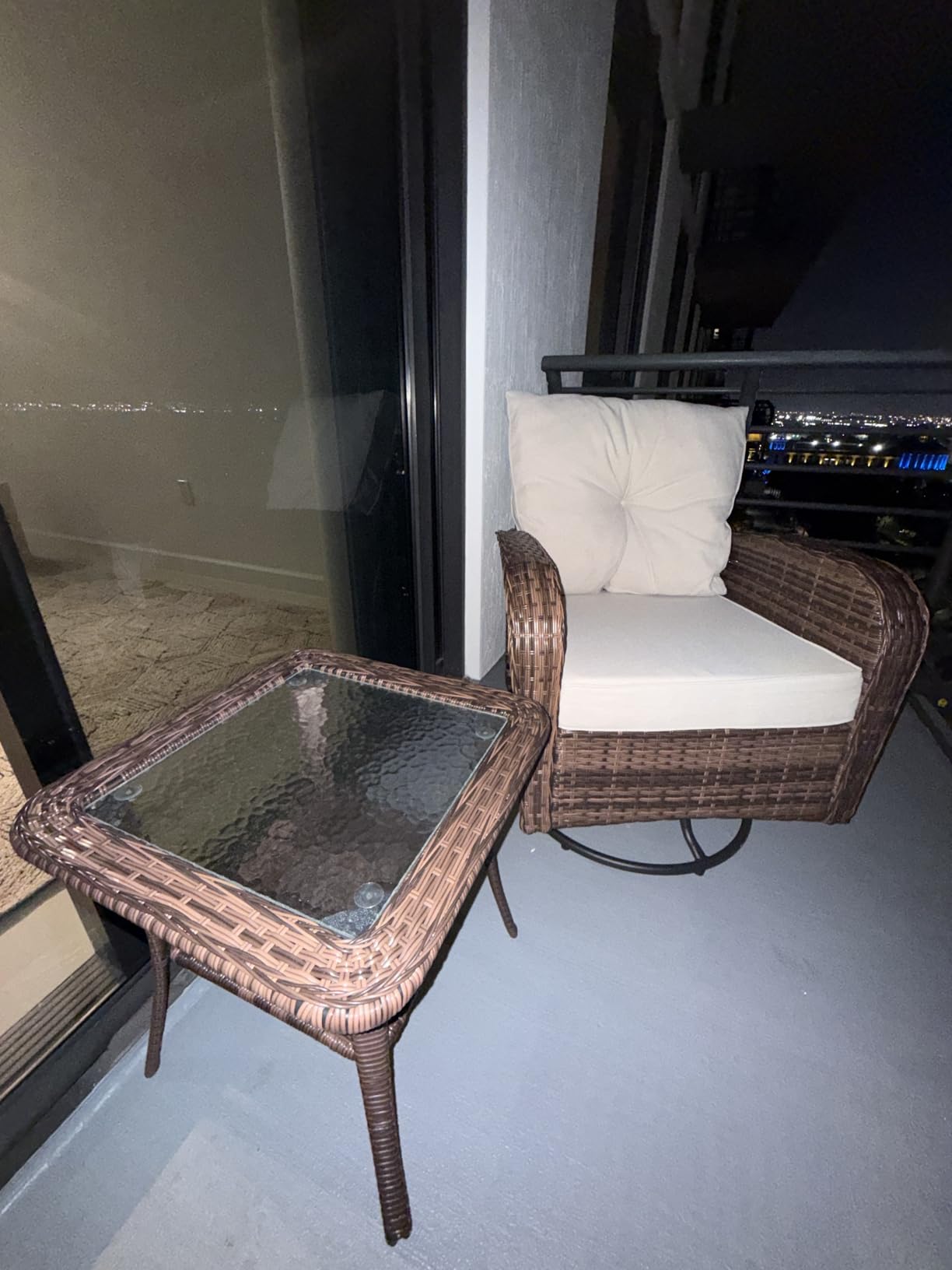 wildformers Luxury Outdoor Swivel Wicker Glider Patio Chairs with Table Set customer photo 1