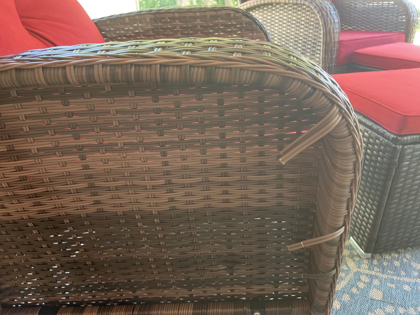 wildformers Luxury Outdoor Swivel Wicker Glider Patio Chairs with Table Set customer photo 2