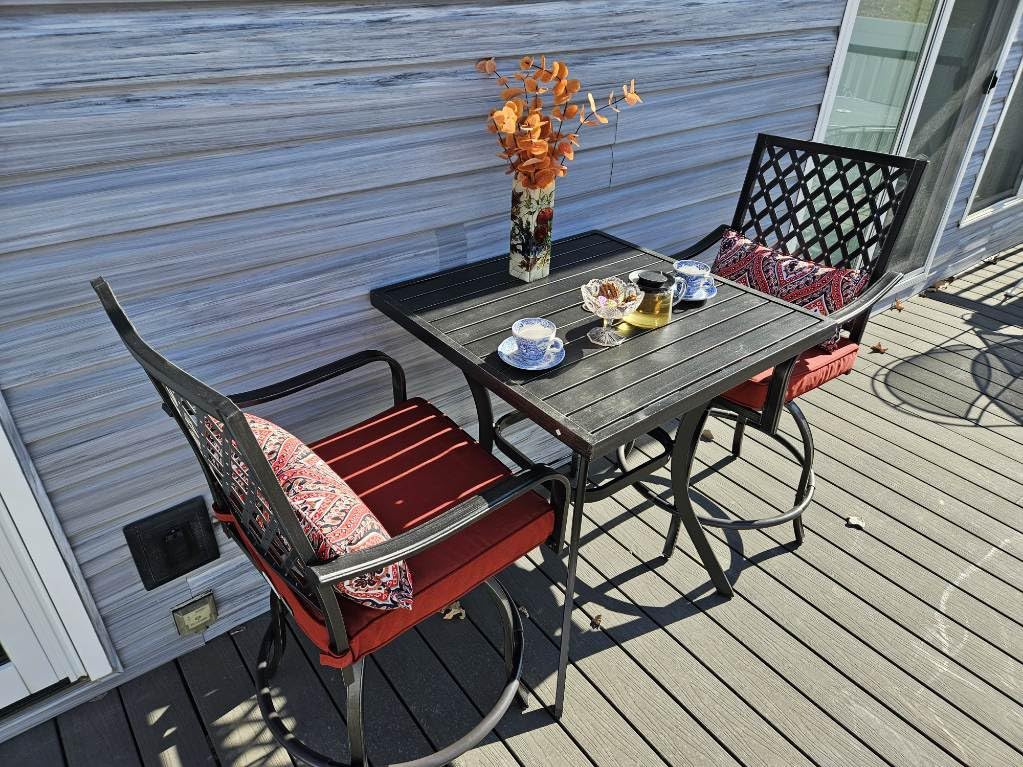 PHI VILLA 3pcs Outdoor Bar Set, Patio Wicker Bar Furniture for 2 customer photo 2